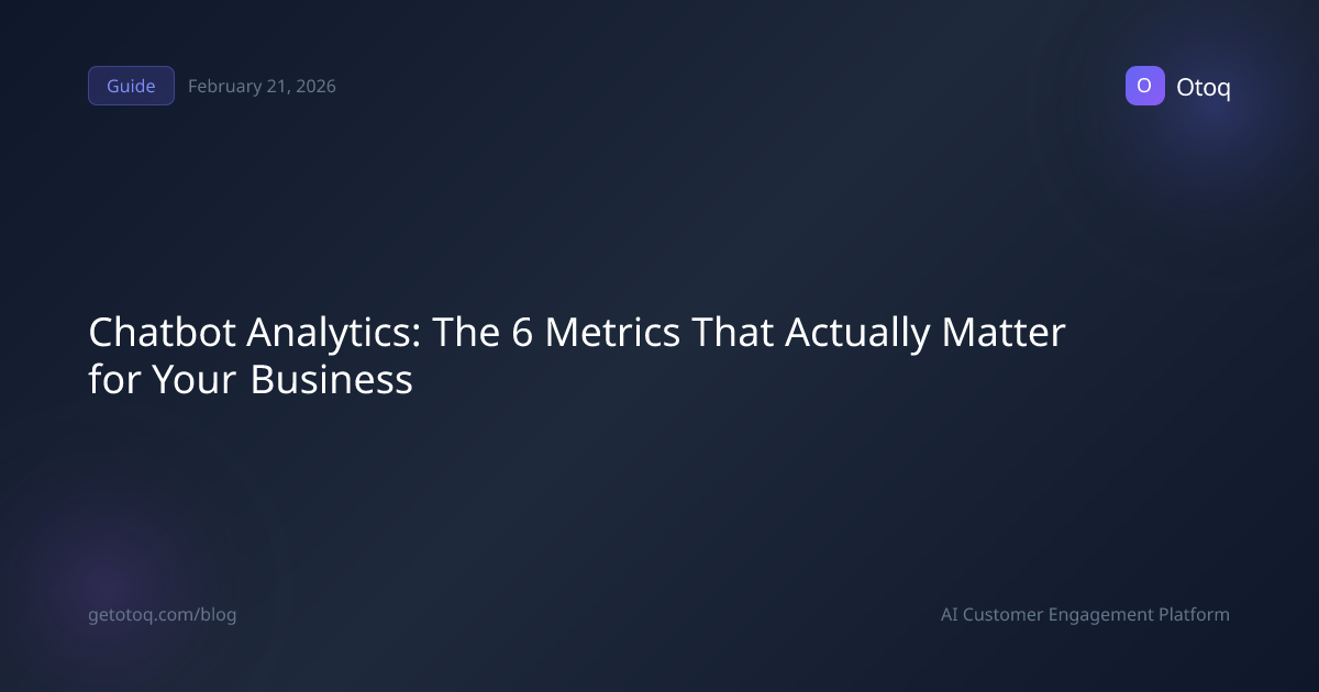 Chatbot Analytics: The 6 Metrics That Actually Matter for Your Business